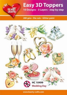 Hearty Crafts Easy 3D Toppers HC10499 Huwelijk/Wedding Day