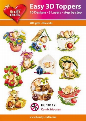 Hearty Crafts Easy 3D Toppers HC10112 Muisjes/comic mouses