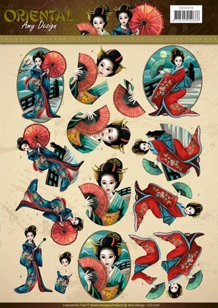 3D Knipvel Amy CD11076 Oriental Geishas
