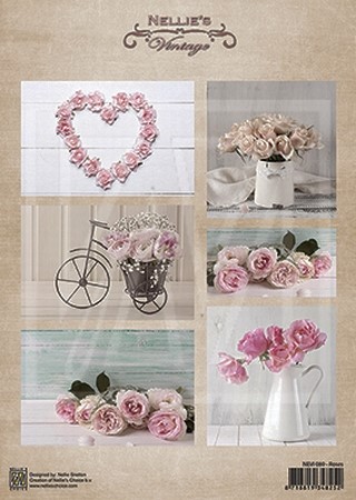 A4 Vel Nellie's Vintage Nevi080 Huwelijk/trouw/Wedding/roses