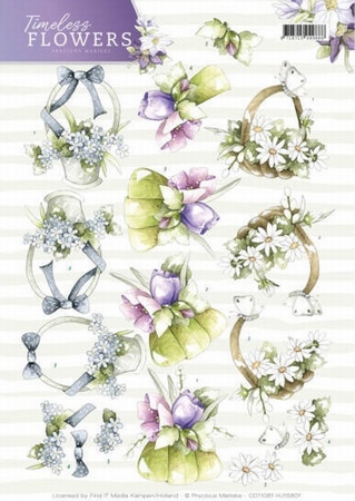 3D Knipvel Precious Marieke CD11081/HJ15801 Timeless Flowers