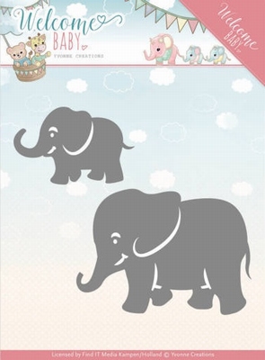 Yvonne Creations Dies YCD10138 Welcome Baby Little Elephants
