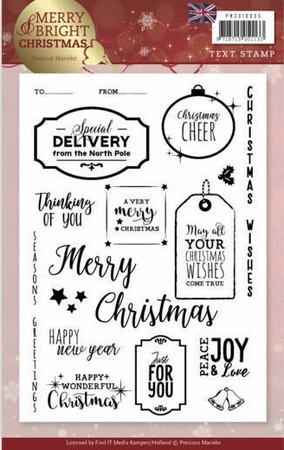 Precious Marieke Clearstamp PMCS10035 Merry and Bright Eng