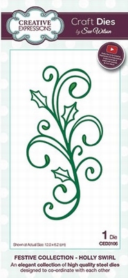 Creative Expressions Festive CED3106 Holly Swirl
