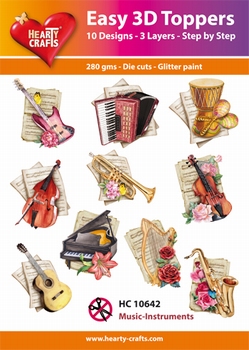Hearty Crafts Easy 3D Toppers HC10642 Music Instruments