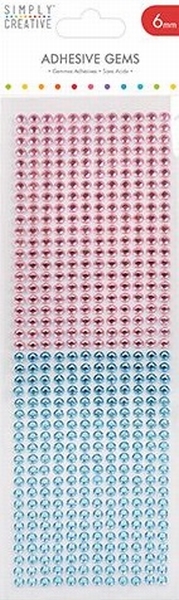 Simply Creative Adhesive Gems SCDOT024 Pink And Blue