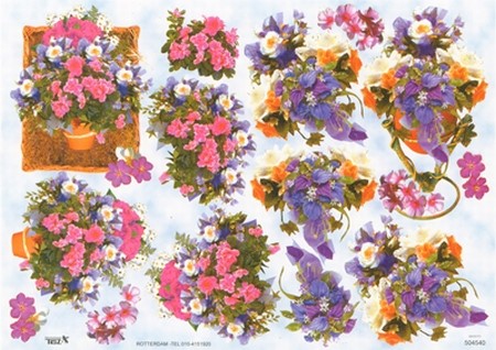 A4 Knipvel TBZ 504540 Bloemen paars/roze