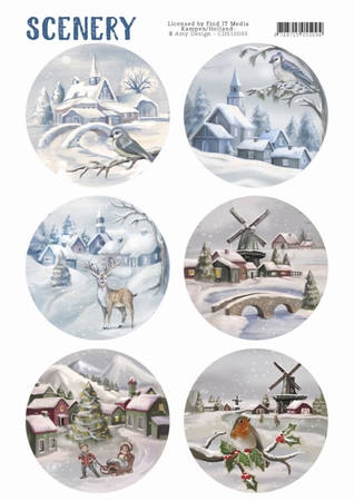 Push Out Scenery CDS10003 Amy Design Snow Villages