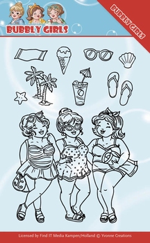 Yvonne Creations ClearStamps YCCS10042 Bubbly Girls Beach