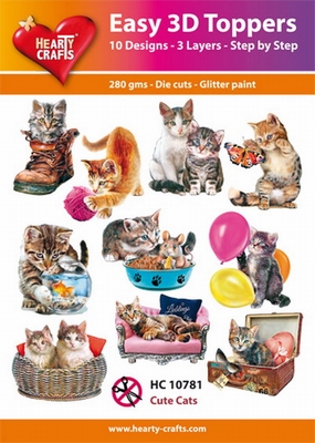 Hearty Crafts Easy 3D Toppers HC10781 Cute Cats
