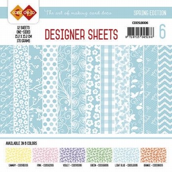 Card Deco Designer Sheets CDDSLB006 Spring Edition Lichtblau