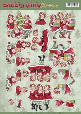 3D Knipvel Yvonne Bubbly Girls CD11194 Christmas Dresses