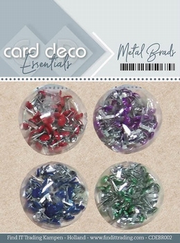 Card Deco Essentials Metal Brads CDEBR002 Groen/blauw/paars/