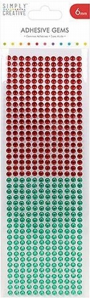 Simply Creative Adhesive Gems SCDOT021 Red And Green