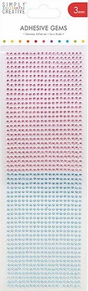 Simply Creative Adhesive Gems SCDOT023 Pink And Blue