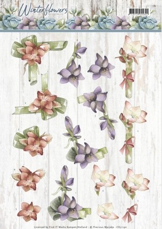 3D Knipvel Precious Marieke CD11190 Winter Flowers Amaryllis