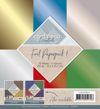 Card Deco Essentials Foil Paperpack CDEPP003 Rood/blauw/goud