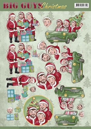 3D Knipvel Yvonne Big Guys CD11195 Christmas Santa's