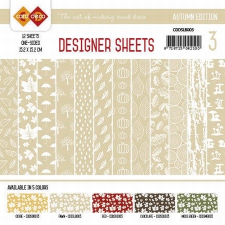 Card Deco Designer Sheets CDDSLB003 Autumn Colors Lichtbruin
