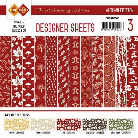 Card Deco Designer Sheets CDDSRD003 Autumn Colors Rood