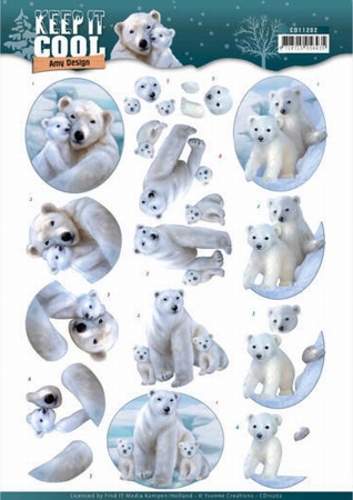 3D Knipvel Amy CD11202 Keep it Cool Polar Bears