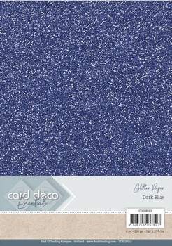 Card Deco Essentials Glitter Paper CDEGP013 Donker blauw