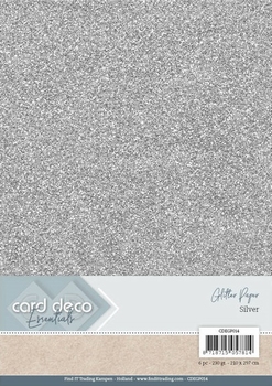 Card Deco Essentials Glitter Paper CDEGP014 Zilver