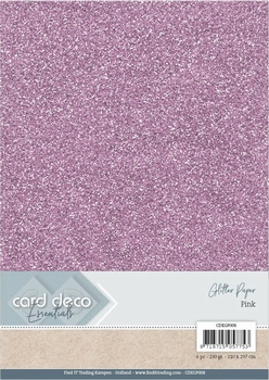 Card Deco Essentials Glitter Paper CDEGP008 Pink/roze
