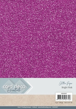 Card Deco Essentials Glitter Paper CDEGP007 Bright Pink/Hard