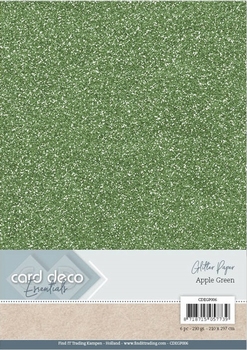 Card Deco Essentials Glitter Paper CDEGP006 Apple Green