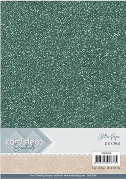 Card Deco Essentials Glitter Paper CDEGP004 Dark Teal