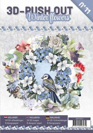 A4 Push Out Book 11 3D PO10011 Winter flowers