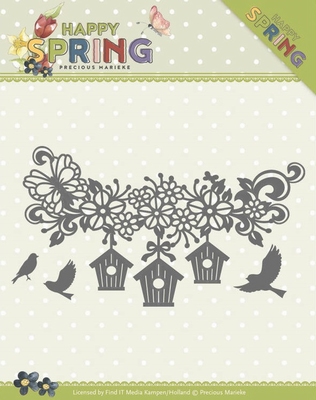 Precious Marieke Dies PM10148 Happy Spring Birdhouses