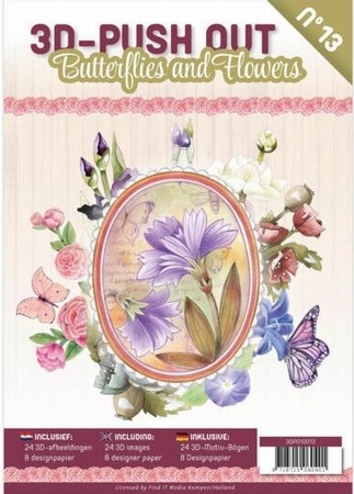 A4 Push Out Book 13 3D PO10013 Butterflies and Flowers
