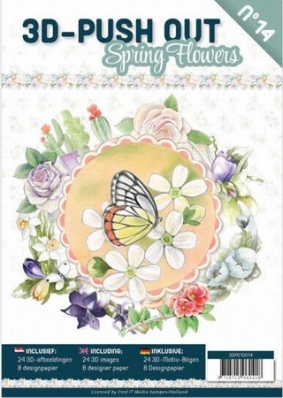 A4 Push Out Book 14 3D PO10014 Spring Flowers