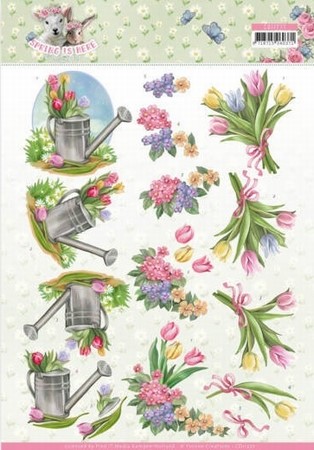 3D Knipvel Amy Design CD11277 Spring is Here Tulips