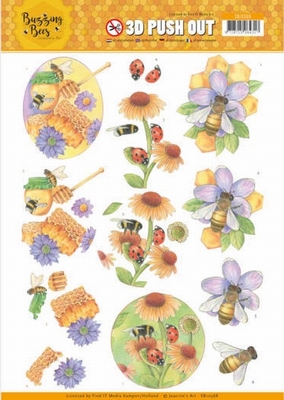 3D Pushout Jeanine's Art SB10368 Buzzing Bees Sweet Bees