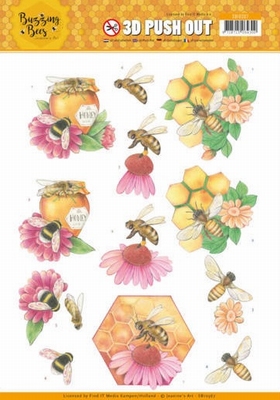 3D Pushout Jeanine's Art SB10367 Buzzing Bees Honey Bees