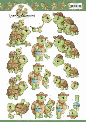 3D Knipvel Yvonne Creations CD11410 Turtle Mommy/schildpadje