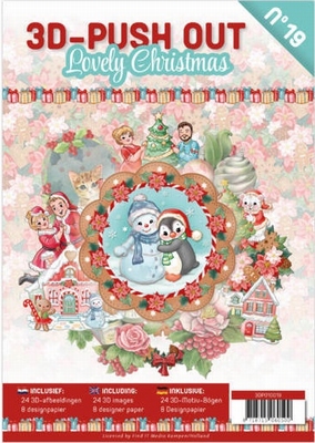 A4 Push Out Book 19 3D PO10019 Lovely Christmas