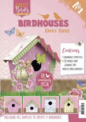 Vogelhuisjes JAVH10001 Jeanine's Art Birdhouses Happy Birds
