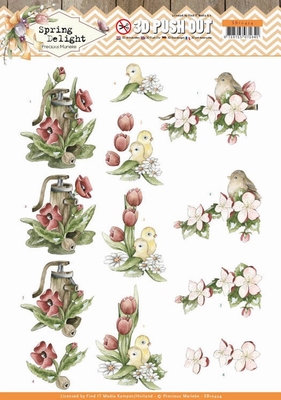 3D Pushout Precious Marieke SB10424 Spring Delight Flowers