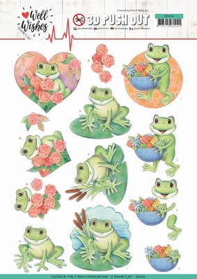 Jeanine's Art Well Wishes 3D Pushout SB10426 Frogs