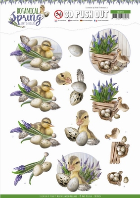 3D Pushout Amy Design Botanical Spring SB10434 Happy Ducks