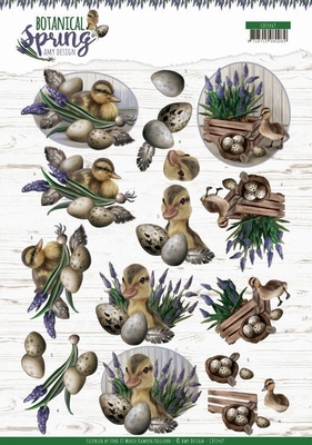 3D Knipvel Amy Design Botanical Spring CD11469 Happy Ducks