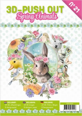 A4 Push Out Book 21 3D PO10021 Spring Animals