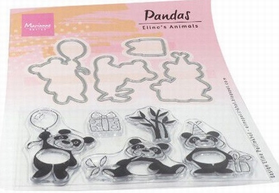 MD Clear Stamps & Dies EC0179 Eline's Animals Panda‘s