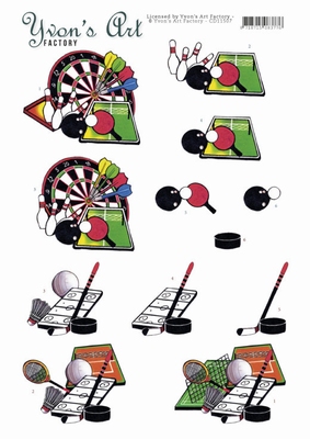 3D Knipvel Yvon's Art CD11507 Sport/badminton/tennis/kegelen
