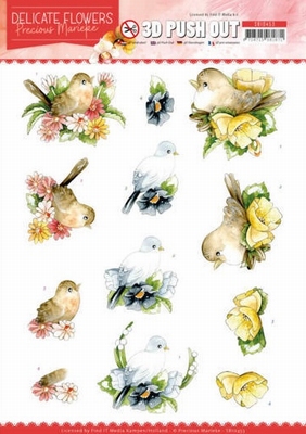 3D PushOut Precious Marieke SB10453 Delicate Flowers Vogels