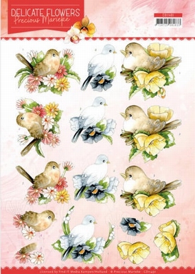 3D Knipvel Precious Marieke CD11491 Delicate Flowers Vogels